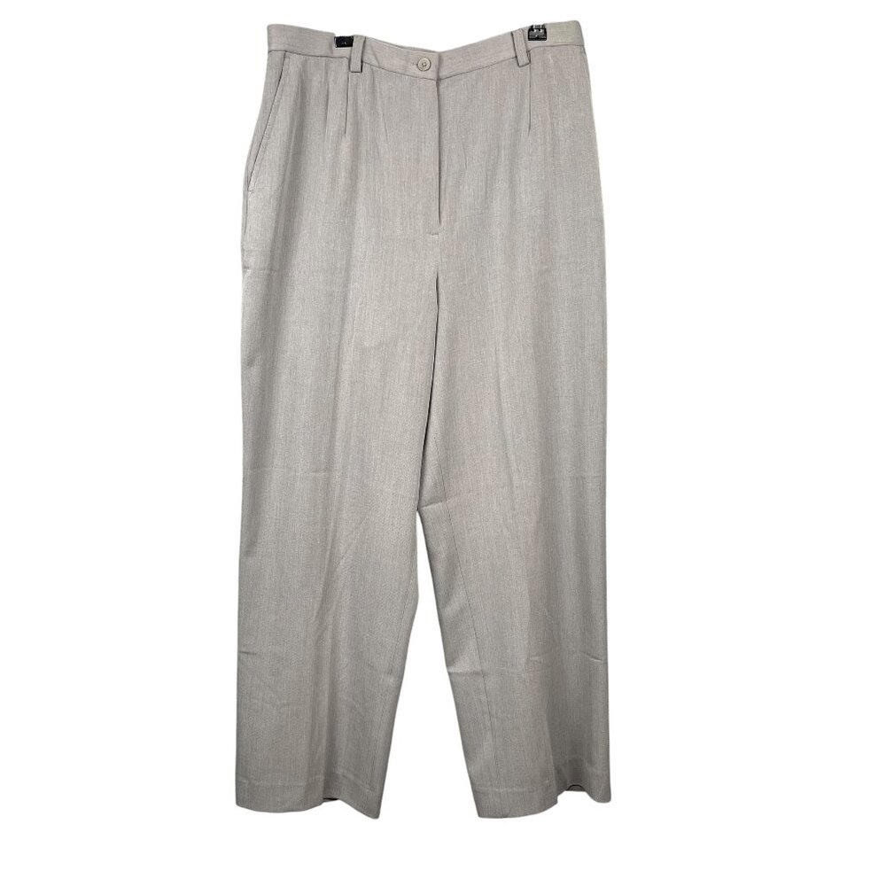 NWT Dialogue Petite Dress Pants Womens SZ 16P Gray Wide Leg Slacks QVC Career